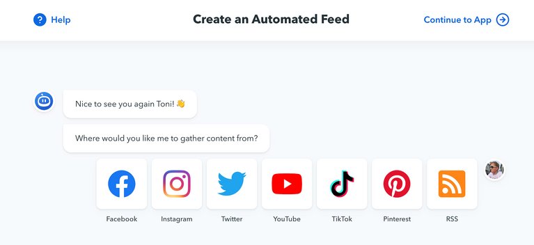 Selecting 'YouTube' on the Flockler app