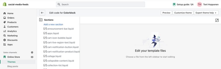 Adding a new template to Shopify