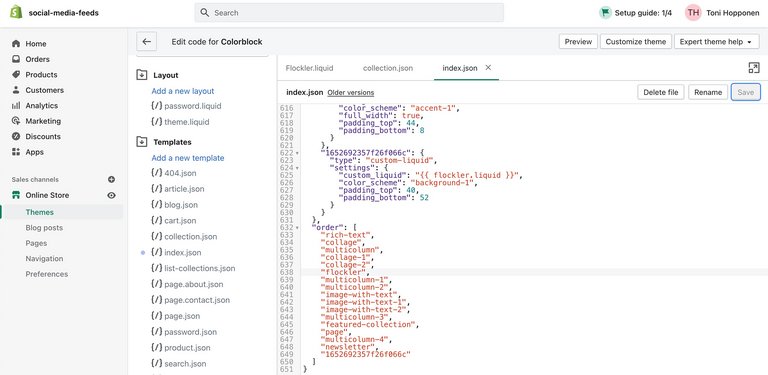 Changing the order of Shopify homepage elements