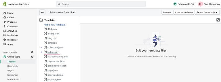 Editing the Shopify homepage  