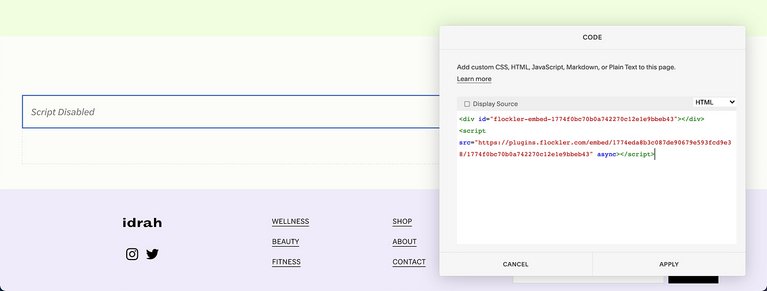 Add a YouTube feed embed code to Squarespace