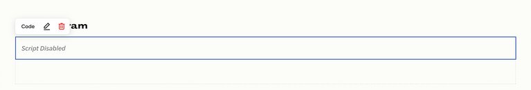 Embed code added to the Squarespace