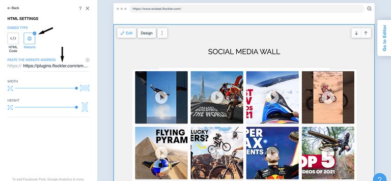 Adding YouTube channel embed code to Wix
