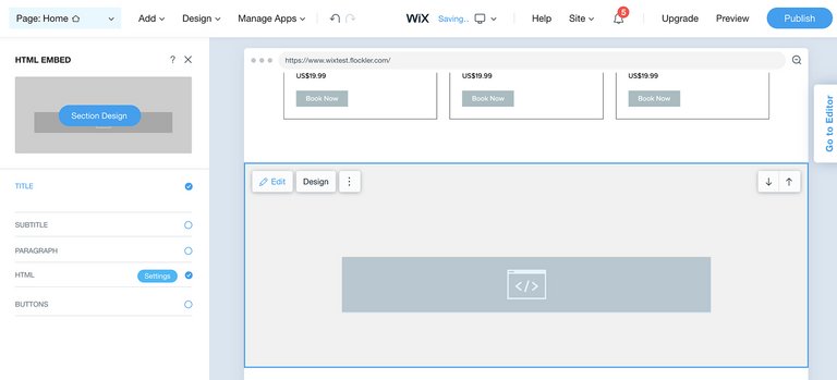 Edit HTML element setting on Wix