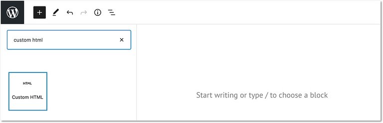Selecting a Custom HTML element on the WP Gutenberg