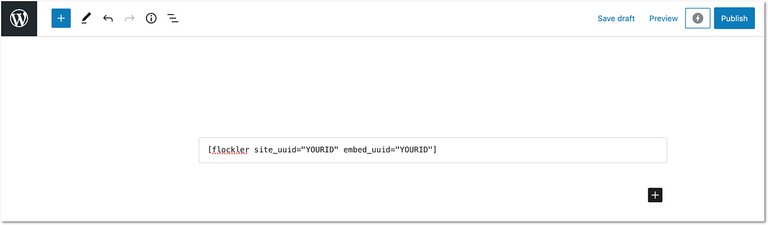 Adding the shortcode for YouTube feed to Gutenberg editor