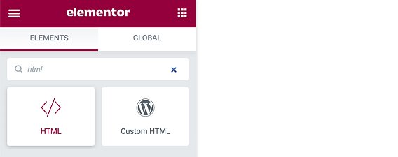 Selecting an HTML element on the Elementor editor