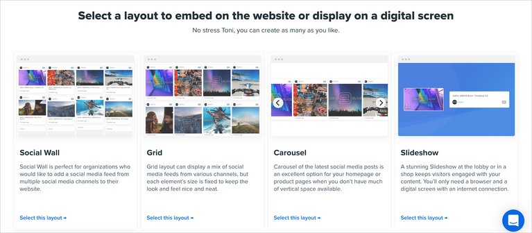 Selecting the layout for the YouTube channel embed code