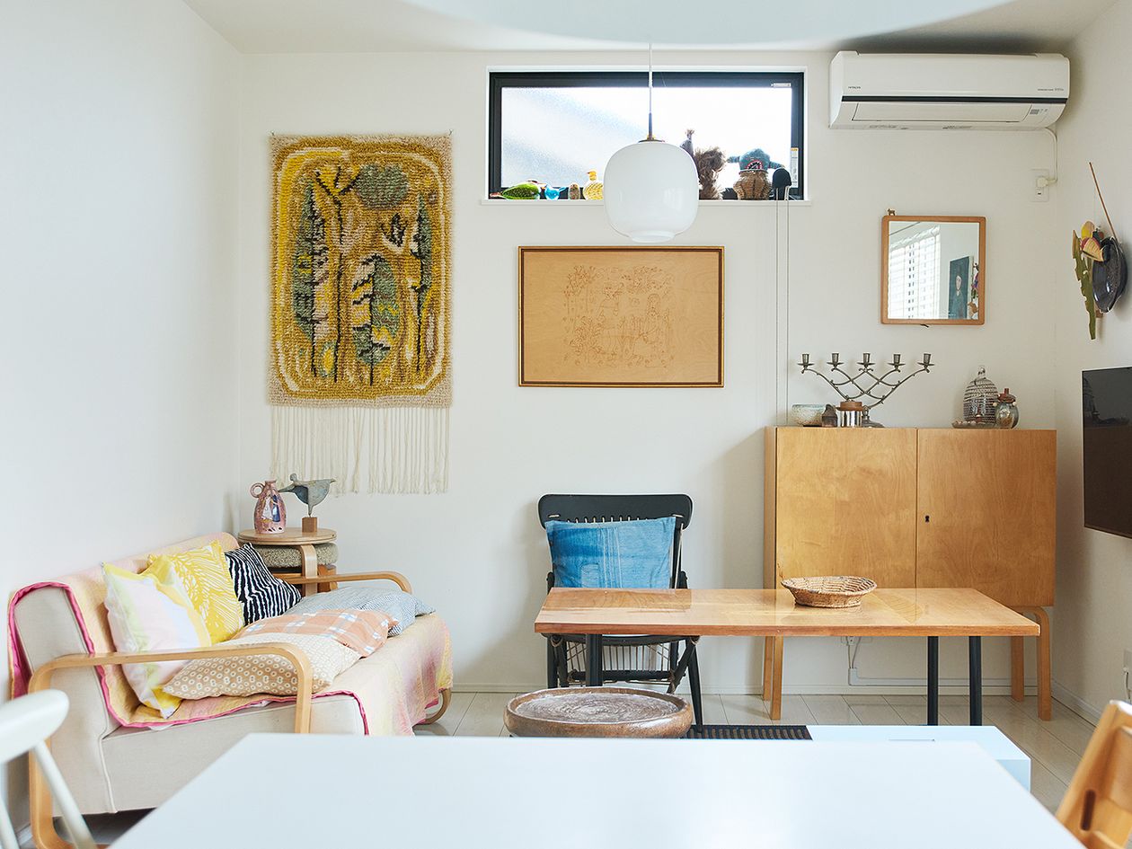 Living room with vintage furniture