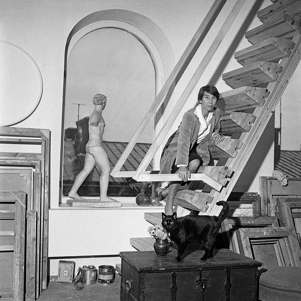 An archive image of Tove Jansson in her studio home.